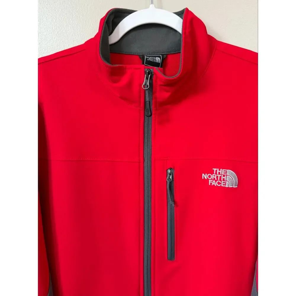 The North Face Apex Pneumatic Softshell Jacket Red Gray Men's Large Performance